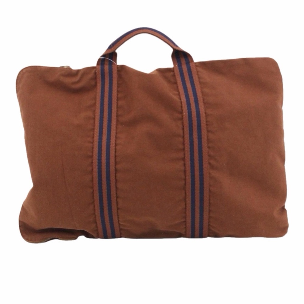 HERMES Brown x Navy Document Bag Authentic Good Condition